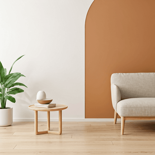 A clean, minimalist modern apartment living room